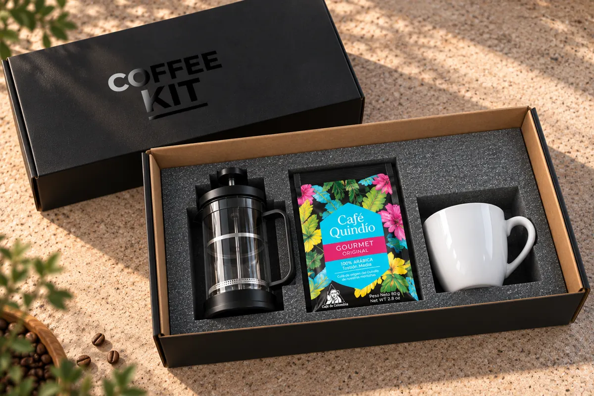 Kit Café de Origen: prensa francesa, café especial y pocillo